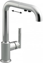 Cмеситель Jacob Delafon PURIST 7505D-CP для кухни с выдвижныи изливом, хром