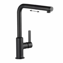 Смеситель Kludi L-Ine 408513975 для кухонной мойки, с выдвижным изливом, цвет черный матовый