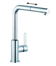 Смеситель Kludi L-Ine 408510575 для кухонной мойки, с выдвижным изливом, цвет хром