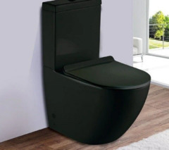 Унитаз компакт Ceramalux NС, безободковый, крышка микролифт, черный матовый, 2166-1MB