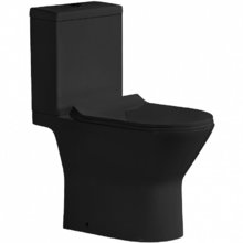 Унитаз компакт Ceramalux безободковый, крышка микролифт, черный глянец, 9126-18