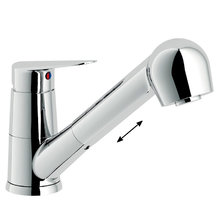 Смеситель Nobili Blues BS101127CR для кухни, с вытяжным изливом, цвет хром