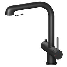 Смеситель Timo Saona 2346/03FL для кухонной мойки с выдвижным изливом, под фильтр, чёрный матовый