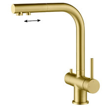 Смеситель Timo Saona 2356/17FL для кухонной мойки с выдвижным изливом, под фильтр, цвет золото матовое