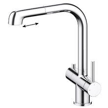 Смеситель Timo Saona 2346/00FL для кухонной мойки с выдвижным изливом, под фильтр, хром