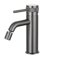 Смеситель Allen Brau Priority 3.0 5.31A04-MG для биде, с донным клапаном, цвет графит брашированный