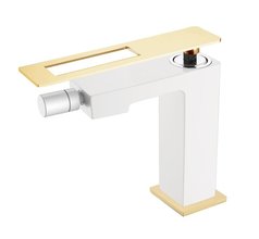 Смеситель Boheme Q для биде, белый, золото, 146-WG