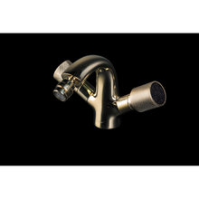 Смеситель Boheme Royal Crystal для биде, цвет золото, с черными кристаллами, 296-Royal/CRST black