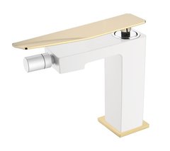 Смеситель Boheme Q для биде, белый, золото, 146-WG.2