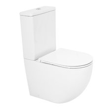 Напольный унитаз Cezares Stylus, безободковый, сиденье SoftClose CZR-870-SC, белый, CZR-152-CPR