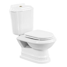 Напольный унитаз Cezares King Palace CZR-163-T, сиденье SoftClose, в комплекте с крепежом-золото, кнопка арматуры бачка-золото