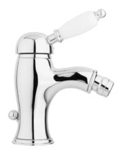 Смеситель Cezares ELITE-BSM1-01-Bi для биде, хром, ручка белая