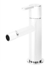 Смеситель для биде Cezares Leaf-BSM-BIO, с донным клапаном, белый матовый