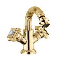 Смеситель Cezares Olimp BS2-03/24-Sw цвет золото, ручки квадратные Swarovski