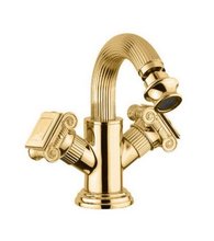 Смеситель Cezares Olimp BS2-03/24-O цвет золото, ручки квадратные металл