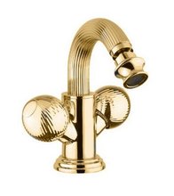 Смеситель Cezares Olimp BS2-03/24-M цвет золото, ручки круглые металл