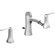 Смеситель Cisal Cherie CF0012206T для биде на 3 отверстия с донным клапаном, цвет хром/черный матовый