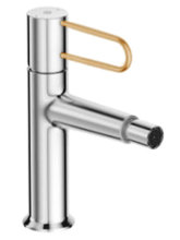 Смеситель для биде Jacob Delafon Odeon Rive Gauche E21033-GLD-CP с донным клапаном, хром, ручка золотая (выставочный образец, отсутствует упаковка)