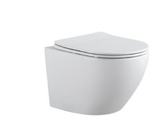 Подвесной безободковый унитаз Aquanet Cetus 2.0 W LX-1901, тонкая крышка микролифт, 00243541