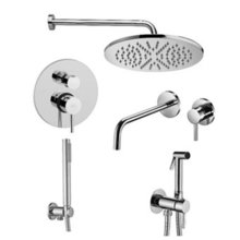 Комплект смесителей Paffoni KIT LIG KITZLIG018CR006 с гигиеническим душем, со встраиваемым смесителем для раковины, хром