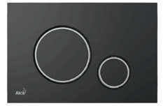 Клавиша смыва AlcaPlast M778, черный матовый, хром глянец