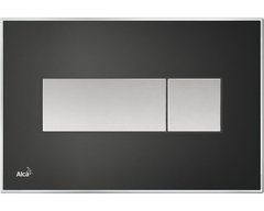 Кнопка управления AlcaPlast M1475-AEZ114 с цветной пластиной, светящаяся кнопка черная матовая, свет радуга