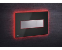 Кнопка управления AlcaPlast M1474 - AEZ113 с цветной пластиной, светящаяся кнопка черная глянцевая, свет красный