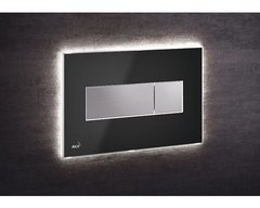 Кнопка управления AlcaPlast M1474 - AEZ110 с цветной пластиной, светящаяся кнопка черная глянцевая, свет белый