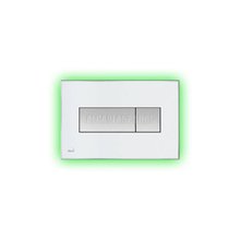 Кнопка управления AlcaPlast M1470-AEZ112 с цветной пластиной, светящаяся кнопка белая, свет зеленый