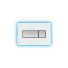 Кнопка управления AlcaPlast M1470-AEZ111 с цветной пластиной, светящаяся кнопка белая, свет голубой