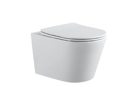 Подвесной унитаз безободковый Aquanet Atago 2.0 W (243549) Rimless, с крышкой-сиденьем Soft Close - Slimseat