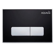 Клавиша смыва для инсталляции AQUAme AQM4104B, механическая, панель черная, клавиши глянцевый хром