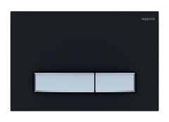 Клавиша смыва Aquatek Slim KDI-0000031, кнопки прямоугольные, черный матовый, хром