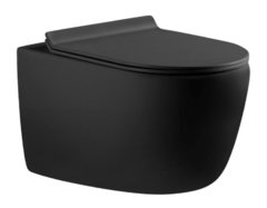 Подвесной безободковый унитаз Aquanet Cetus 287008-BW Rimless, крышка микролифт, Slimseat, черный