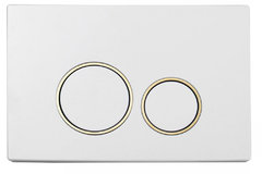 Клавиша смыва Boheme White Gold, пластик, кнопки круглые, белый, золото, 660