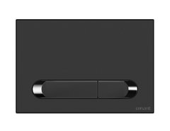 Клавиша смыва Cersanit Estetica, A64112, механическая, цвет черный матовый/хром