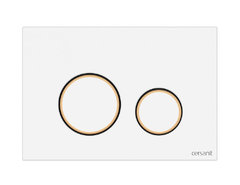 Клавиша смыва Cersanit Twins, A63535, механическая, цвет белый матовый с рамкой