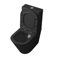 Напольный унитаз-компакт Grossman, безободковый, с крышкой-сиденьем Soft-Close, черный матовый, GR-4450BMS