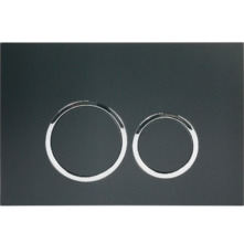 Клавиша смыва Ceruttispa, кнопки круглые, черный матовый, ободки хром, CR05BK