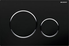 Клавиша Geberit Sigma Type 20 115.882.KM.1 рамка и кнопки: черные, обод: хром, двойной смыв