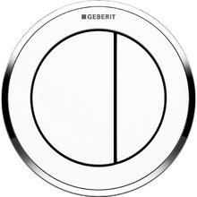 Клавиша смыва Geberit Sigma 116.056.KJ.1 Type 10, клавиша - альпийский белый, кольцо - хром глянцевый