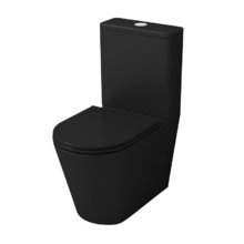 Унитаз-компакт Grossman, крышка тонкая микролифт, безободковый, черный матовый, GR-4449BMS