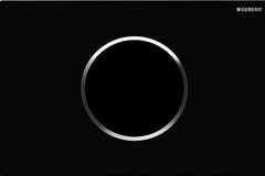 Клавиша смыва Geberit Sigma 115.907.KM.1 Type 10, бесконтактная, сенсорная, для унитаза, 230В, двойной смыв, пластик, черный/глянцевый хром