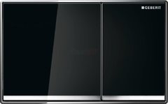 Клавиша Geberit Sigma Type 60 115.640.SJ.1, двойной смыв, цинковое литье, стекло черное