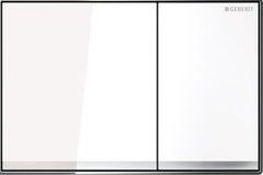 Клавиша Geberit Sigma Type 60 115.640.SI.1, двойной смыв, цинковое литье, стекло белое