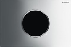 Клавиша смыва Geberit Sigma 115.908.KH.1 Type 10, бесконтактная, сенсорная, для унитаза, 3В, двойной смыв, пластик, хром глянцевый/матовый