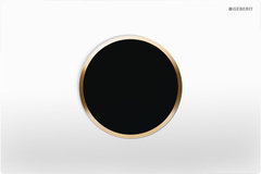Клавиша смыва Geberit Sigma 115.907.KK.1 Type 10, бесконтактная, сенсорная, для унитаза, 230В, двойной смыв, пластик, белый/ позолоченный