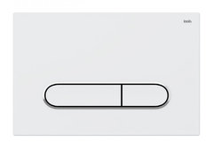 Клавиша смыва Iddis Unifix UNI01WCi77 универсальная, матовый белый с хромовым кольцом