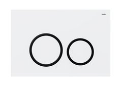 Клавиша смыва Iddis Unifix UNI03WBi77 универсальная, матовый белый c чёрными кольцами