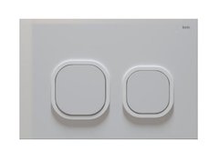 Клавиша смыва Iddis Uniglas UNG01GWi77s универсальная, белое стекло, белые матовые кольца